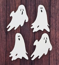 4 Halloween Ghost Cardstock Paper Die Cut Embellishment Scrapbook Cardmaking