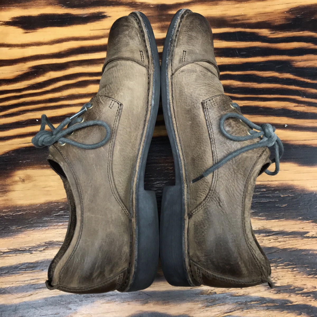 Cole Haan Brown Lace Up Distressed Cap Toe Oxford Shoe  display picture 3