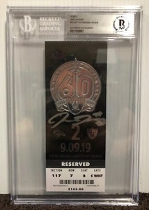 Josh Jacobs Signed Oakland Raiders NFL DEBUT TICKET STUB BECKETT SLABBED 5