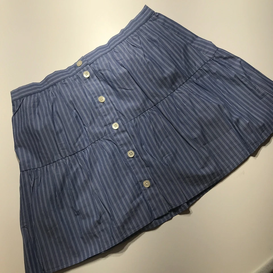 Madewell 裙子女式大号浅蓝色细条纹迷你农民休闲日出 — 第 3/4 张图片