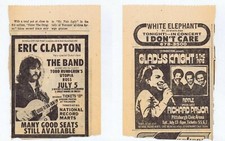 ORIGINAL Vintage July 5 1974 Eric Clapton / Gladys Knight Pittsburgh Concert Ad