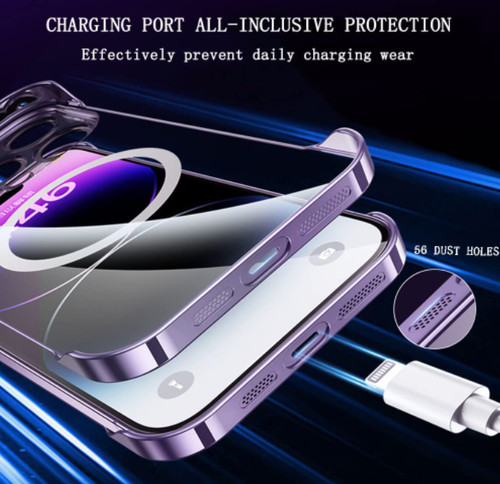 Magnetic Slim Clear Case for iPhone16 Plating UltraThin Bumper Borderless Design - Picture 3 of 15
