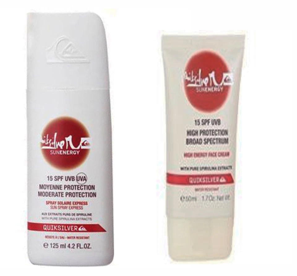 Quiksilver High Protection Sun Spray 125ml or Face Sun Cream 50ml SPF 15 CHOOSE