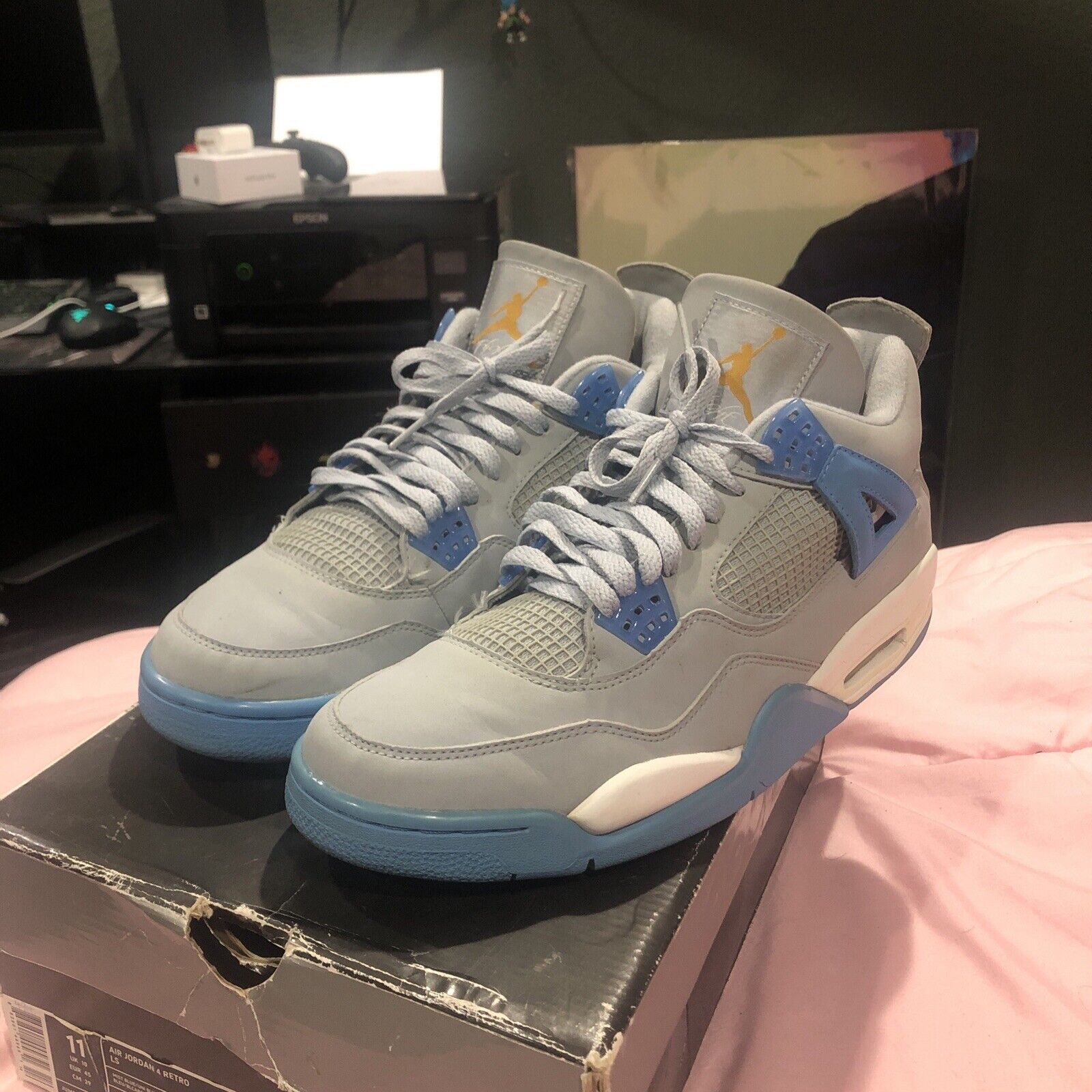 Jordan 4 Retro Mist Blue Men's - 314254-041 - US