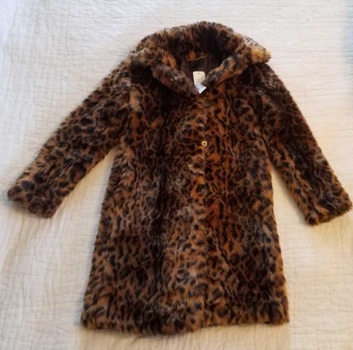 NUOVO CAPPOTTO LEOPARDATO DONNA XS M L XL XXL 2X J CREW COLLECTION PELLICCIA SINTETICA - Foto 6 di 6