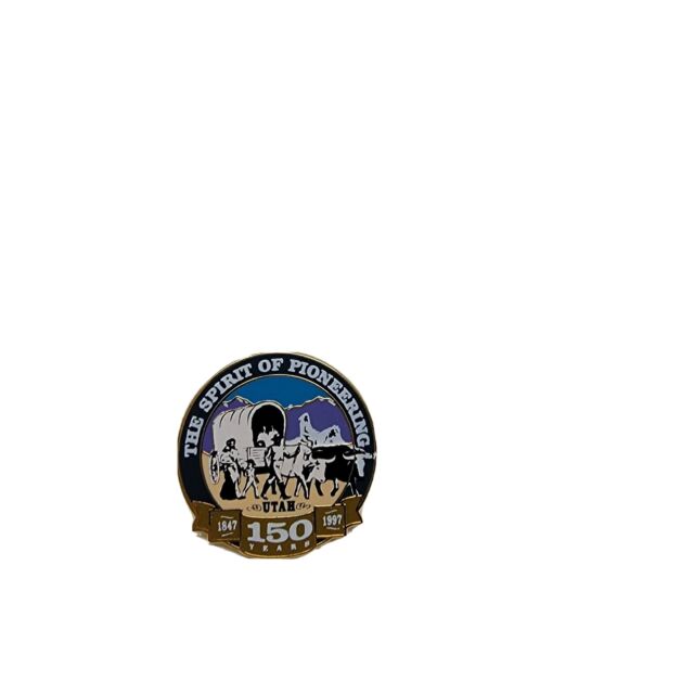 The Spirit Of Pioneering Utah 150 Years 1947 1997 Lapel Hat Pin Ring Masters
