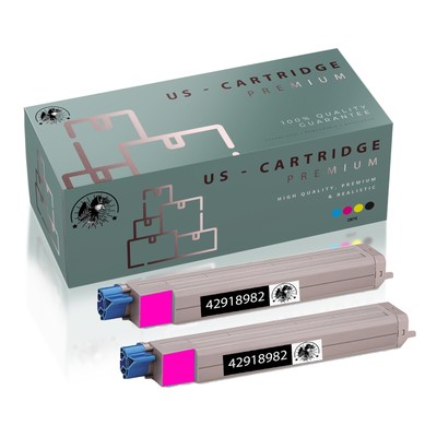 2PK 42918982 Magenta Toner Cartridge Compatible Okidata C9650DN C9650HDN C9650HN