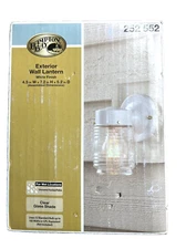 Light Outdoor Matte White Jelly Jar Wall Lantern Sconce Weather Resistant NIB