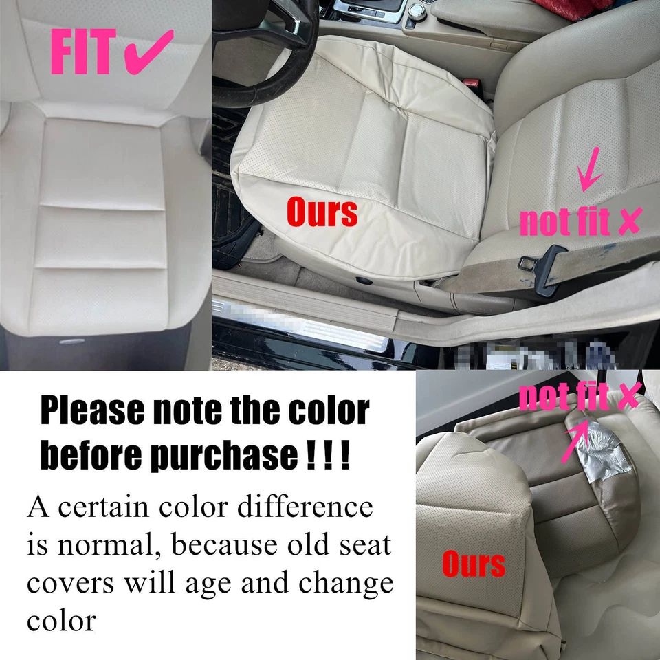 2008-14 fits Mercedes Benz C250 C300 C350 Driver Bottom Leather Seat Cover Beige - Image 2 of 4