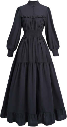 Victorian Dress for Women Long Sleeve Edwardian Dress Renaissance Costume - Picture 10 of 12