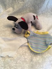 Pound Puppies babyTonka. Grey. Comes with diaper and shirt. 7 in. Feet stitchi