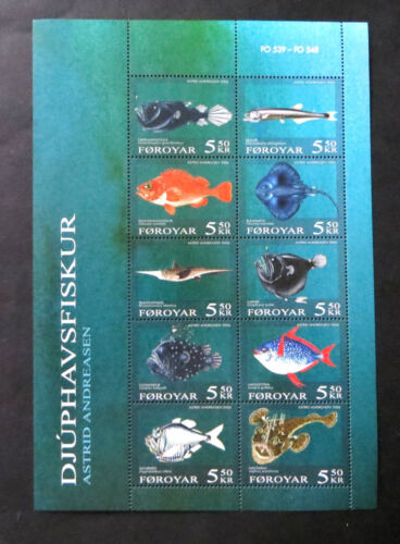 Färöer, Tiefseefische 2006, Mi.Nr. 547/56, postfrischer Kleinbogen (P1161) - Bild 1 von 1
