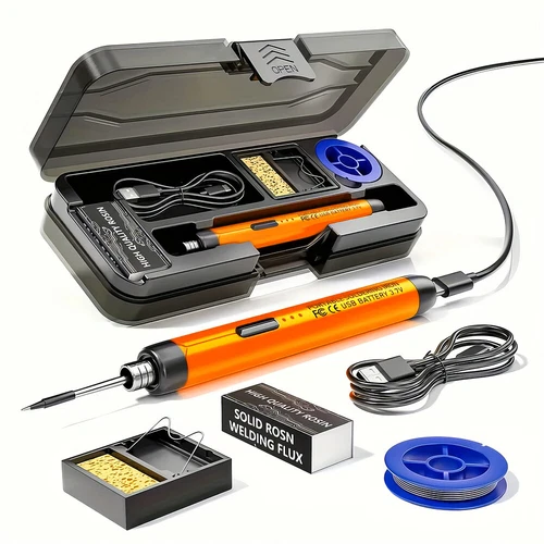 Mini Kabellos Akku Lötkolben Set Temperaturanpassungseinstellungen mit USB-Kabel