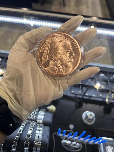 New 5 oz Buffalo Copper Round Golden State Mint With Acrylic Capsule - Picture 3 of 12