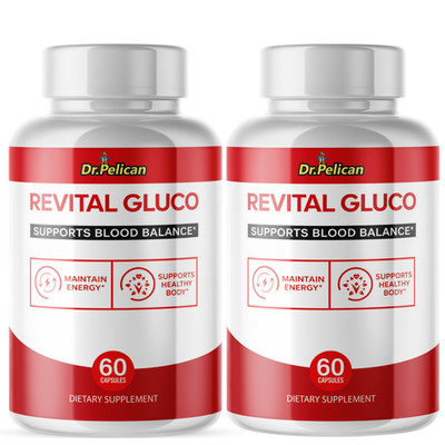 Revital Gluco- Blood Support/Day & Night - 2 Bottles- 120 Capsules