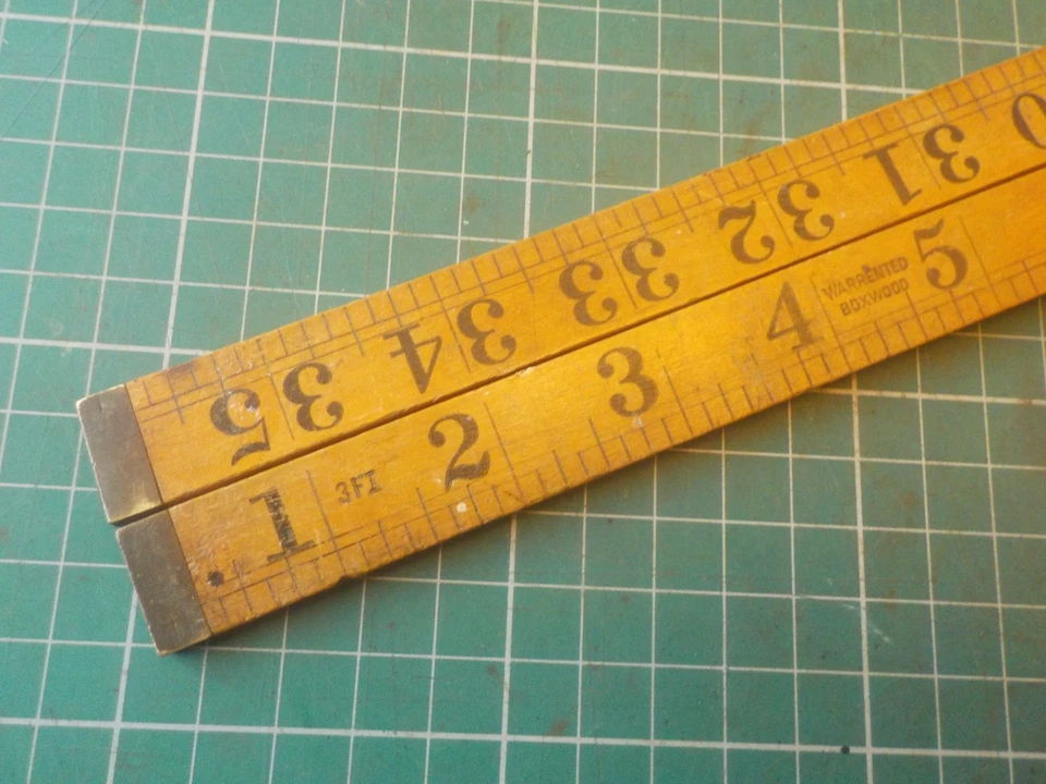 Vintage 36 Inch Boxwood Folding Rule Tool - Image 4 of 4