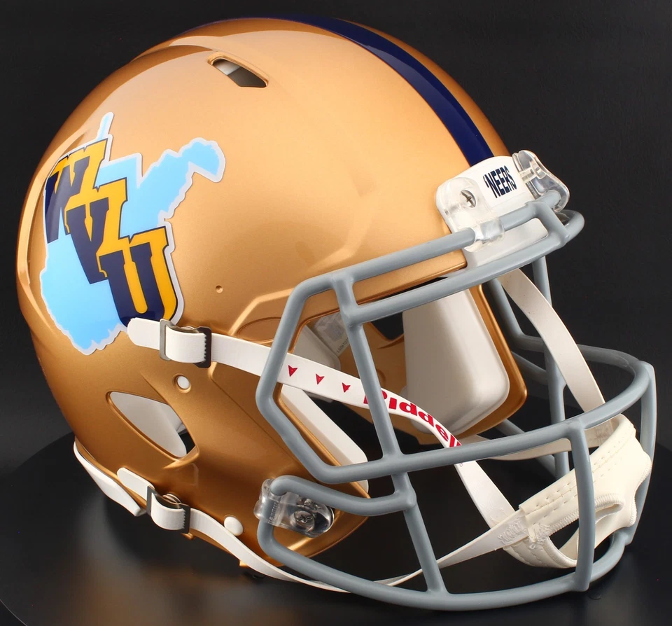 WEST VIRGINIA MOUNTAINEERS WVU Riddell Speed Full Size AUTHENTIC Football Helmet - Image 2 of 4