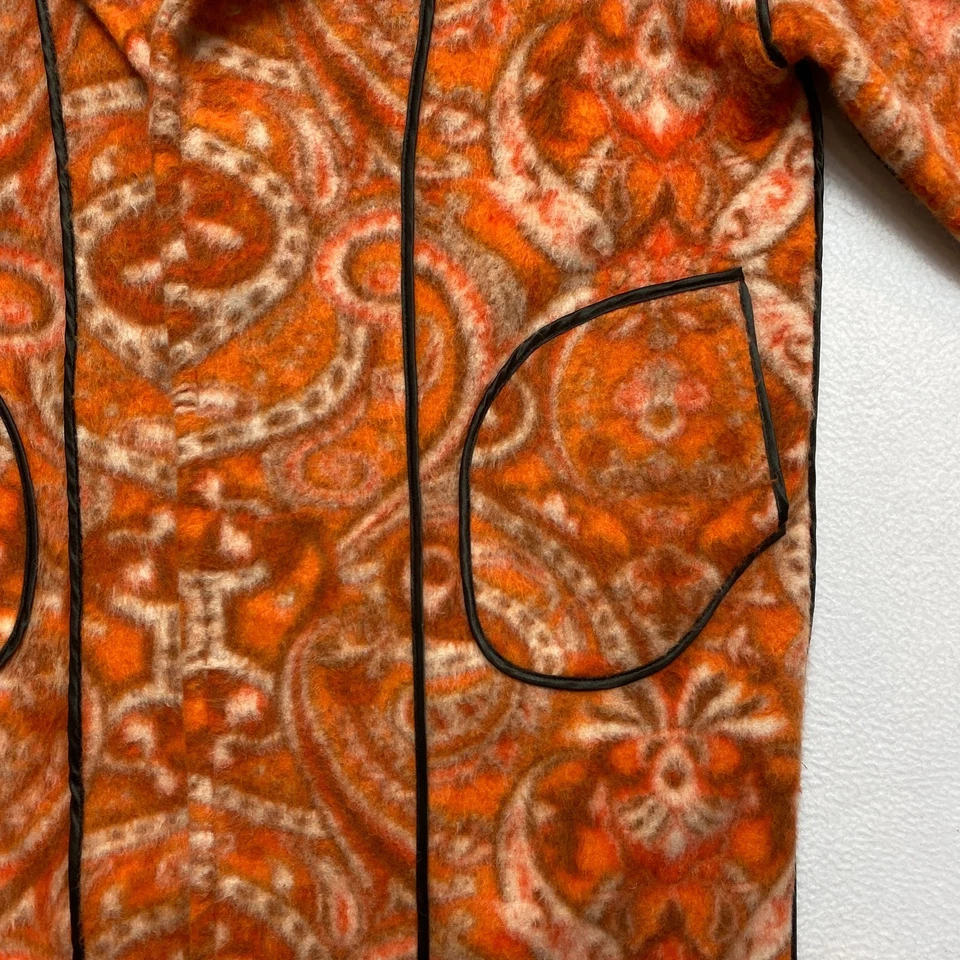 Abrigo Anthropologie Kimono Mujer Talla Única Rosa Difuso Paisley Mezcla Lana Foto 4 de 4