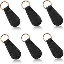 6 Pack PU Leather Zipper Pull Replacements for Bags, Jackets, Luggage & Backpack