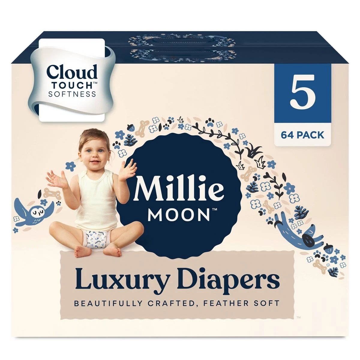 Millie Moon Luxury Disposable Diapers - Size 5 - 64ct
Opens in a new window or tab