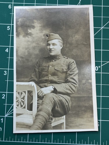 WW1 29th Division Studio Photo Patch Visible WWI RPPC
