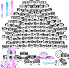 Plastic Jars with Lids, 5Ml round Clear Cosmetic Containers Makeup Jars 110 Pack