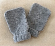 Baby Thumbless Mittens-100 2-Ply Grade A Cashmere-Soft Blue Gray-0-9 Months