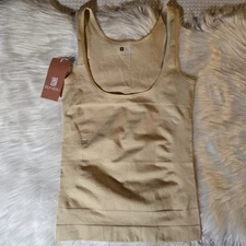 EUYZOU Women's Tummy Control Shapewear Tops Body Shaper Compress Small Beige 