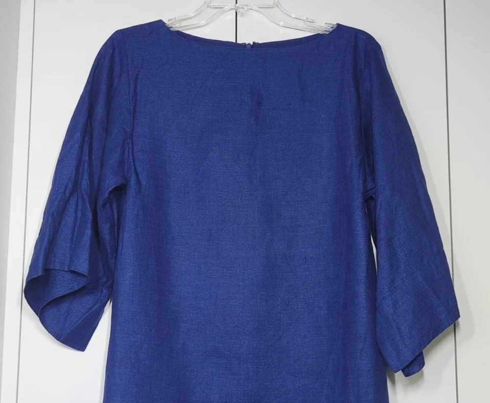 Mini vestido de lino Banana Republic para mujer talla 00P azul cielo estrellado Foto 2 de 4