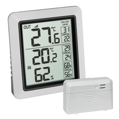 TFA Dostmann INFO Funk-Thermometer Inkl. Außensender, 30.3065.02, Zur Ermittlung