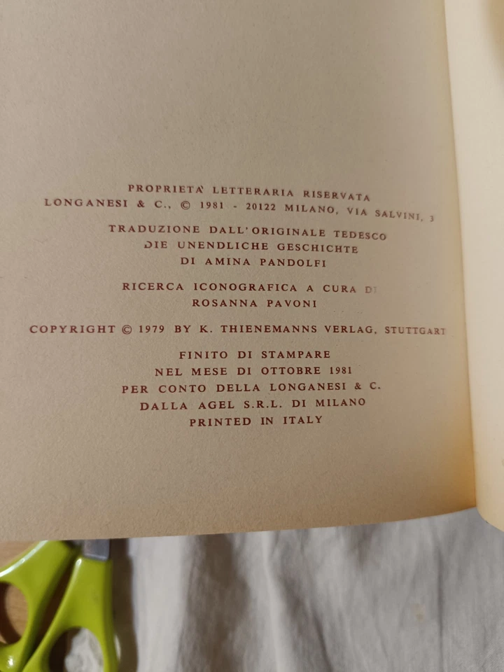 La Storia Infinita MICHAEL ENDE LONGANESI PRIMA EDIZIONE BICOLORE 1981 RARO  - Immagine 3 di 3