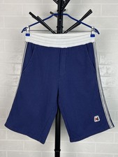 MONCLER Shorts Pantalone Striped Bands Patch Logo Cotton Blue Men's Size M