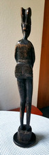 Antike Afrika Frau Figur aus Holz geschnitzt schwarz - 2 Bilderhalter- 1 Halter