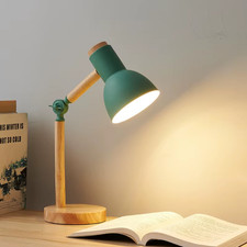 Lampada Da Tavolo Nordica Creativa Arte in Legno LED Girata Testa Semplice Comod