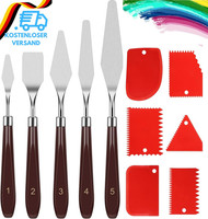 11 StüCk Spachtel Set FüR Strukturpaste, 5 Edelstahl ÖL Malen Palettenmesser & 6