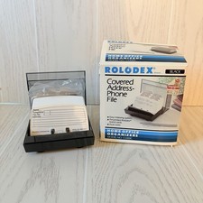Rolodex CS300C Covered Address Phone File Black Office Vintage New Open Box