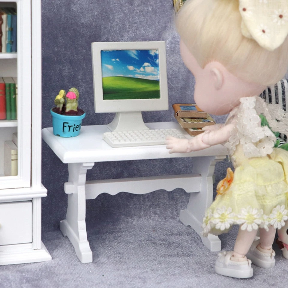  Kleiner Schreibtisch Computertisch Mini -Tabellenmodell Miniaturtisch - Bild 2 von 4