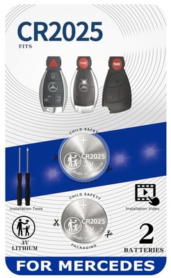 Key Fob Replacement Batteries for Mercedes-Benz (1995-2017) CR2025 chrome