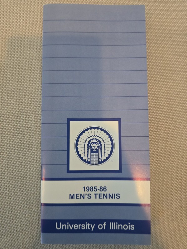 1985-86 Illinois Fighting Illini Men's Tennis Media Guide Andrew Lobb Mark Long