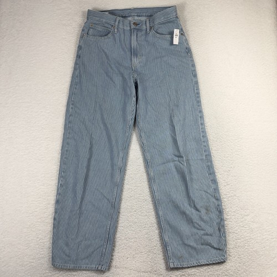 #ad Gap women#x27;s Barrel High Rise Jean 28 6R 31x29 NEW WITH FLAWs Blue Stretch $17.89