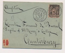 LETTRE SAGE 25C CHAMBERY SAVOIE CANTERBURY COMTE DE BARRAL TEXTE COVER