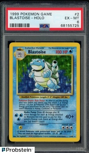 1999 Pokemon Game #2 Blastoise Holo PSA 6 EX-MT