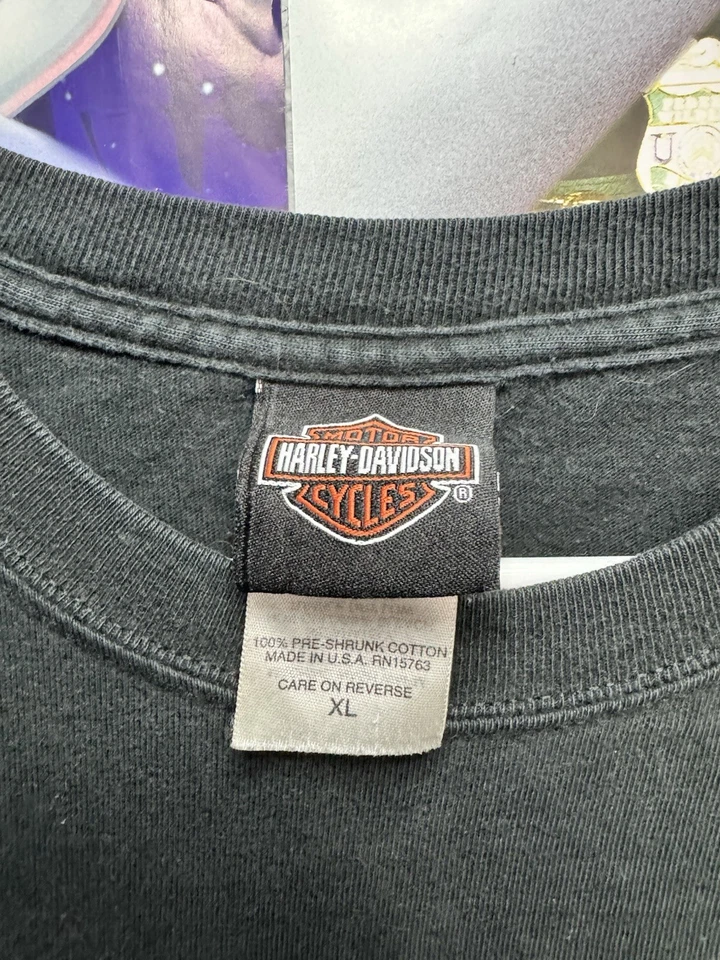 Y2K Harley Davidson Long Sleeve Flame Sleeve🔥🔥 XL 2005 Print On Sleeve Vintage - Image 4 of 4