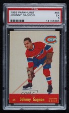 1955-56 Parkhurst Johnny Gagnon #65 PSA 5 0o5t