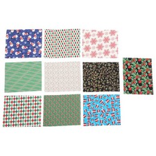 10 Pcs Christams Cloth Piece Chirstmas Fabric Holiday Cotton Squares