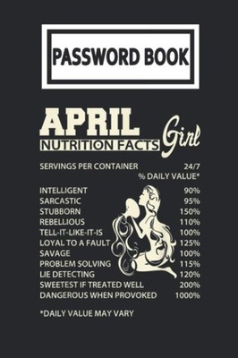 Password Book: April Girl Facts - Funny Birthday Organizer mit