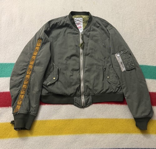 424 Alpha Industries SlamJam Italy Distressed Paint Splatter Bomber Jacket Small - Picture 3 of 24