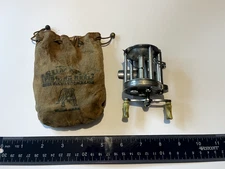 Vintage Pflueger Summit reel in leather pouch 1993L Pat numbers inside 