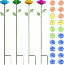 4 pcs Butterfly Feeders Bowl Bee Watering Station Metal Red、Blue、Green、Yellow 