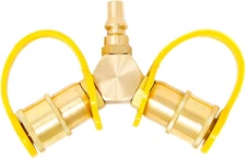 Y Splitter 2 Way LP Gas 1/4" Propane Hose Adapter for RV Tabletop Quick Connect